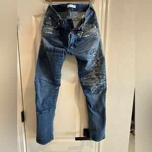 Men's Pierre Balmain Distressed Moto Jeans